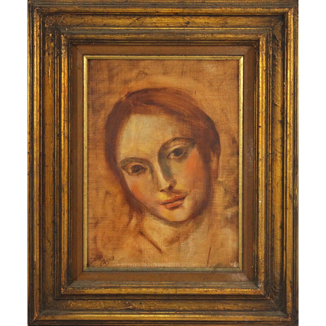 Sonia D'Ambra, 20thC. Oil/b Portrait Young Woman (1 of 5)