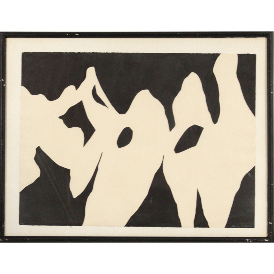 Dorothy K Sloane, Lithograph Black and White Abstract (1 of 5)