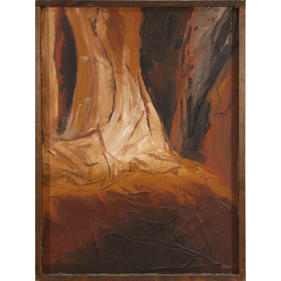 Julia Ann Groff, Mid-Century Mixed Media Drape Abstract (1 of 4)