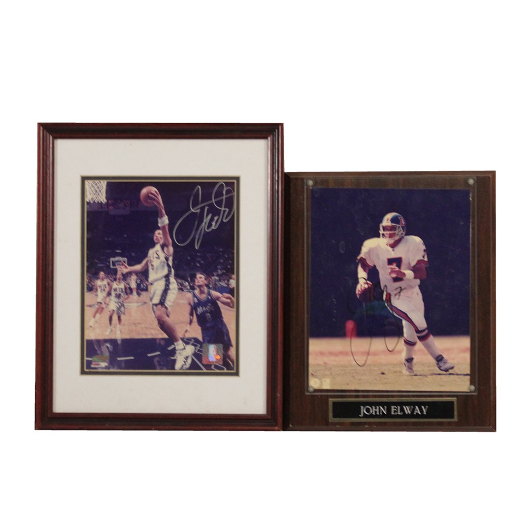 Two [2] Autographed Sports Photos John Elway-Jason Kidd (1 of 5)