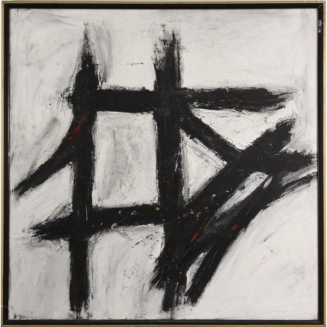 Franz Kline, Style Of, Mid Century Modern Abstract Oil (1 of 5)