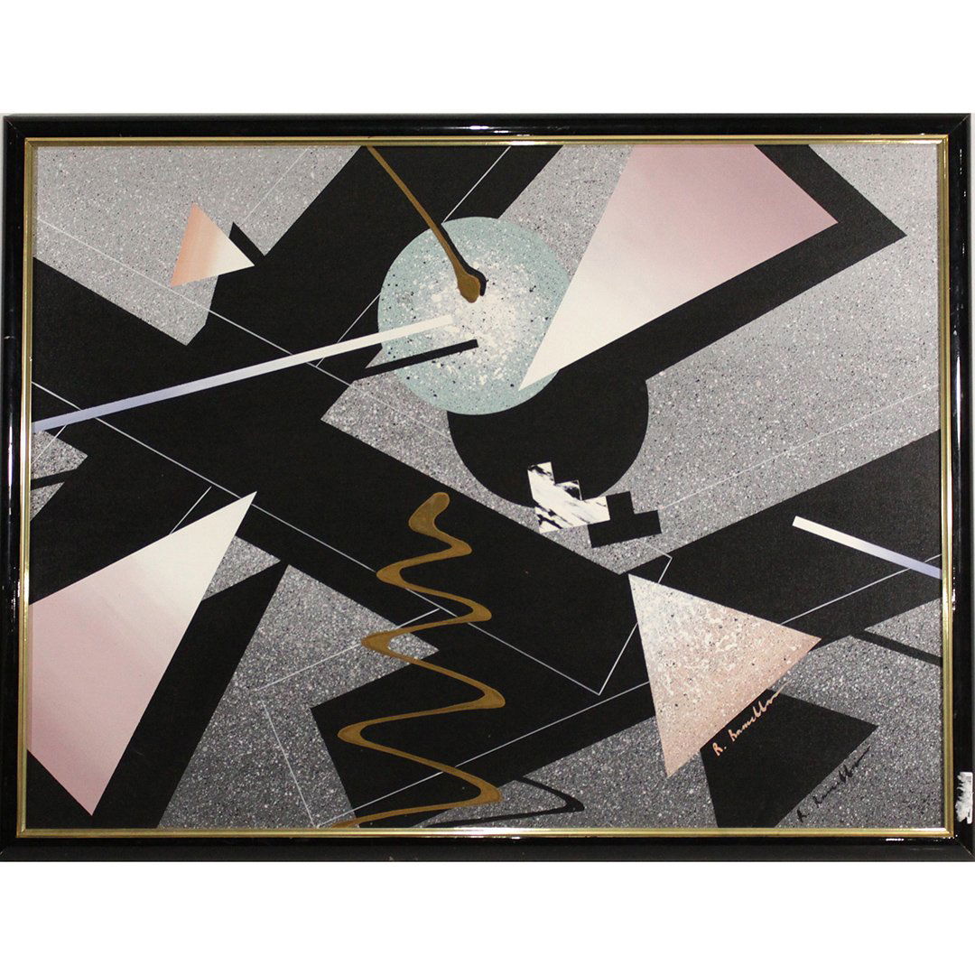 R. Ramillon, Oil/c, Large Modernism Abstract Painting (1 of 5)