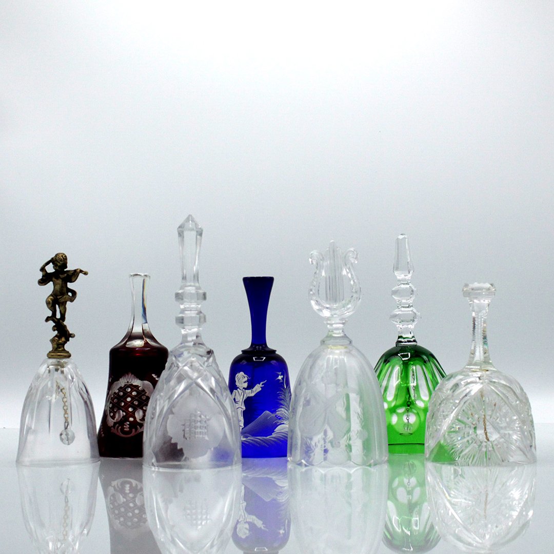 Seven [7] Assorted Glass Dinner Bell Collection (1 of 7)