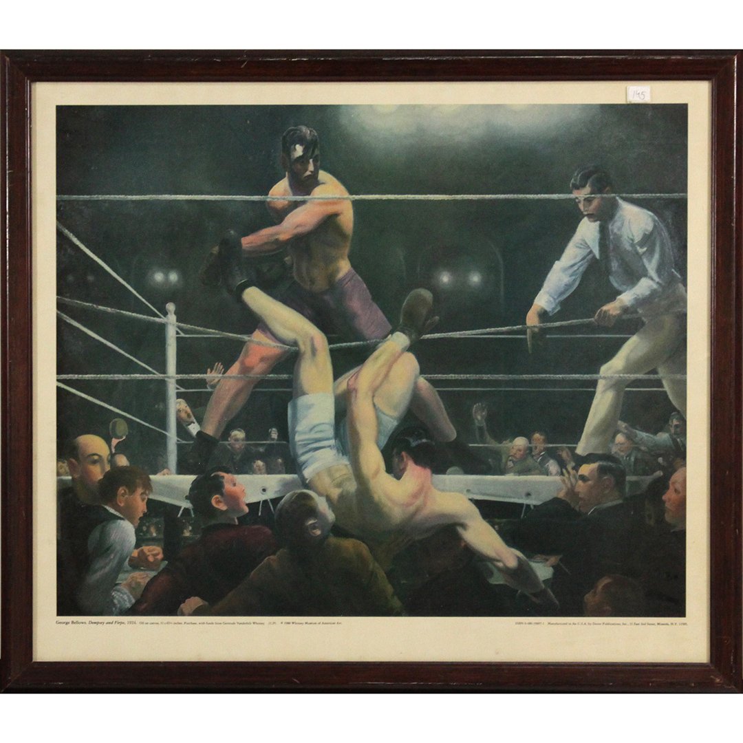 George Bellows Vintage Print Boxing Dempsey & Firpo (1 of 9)