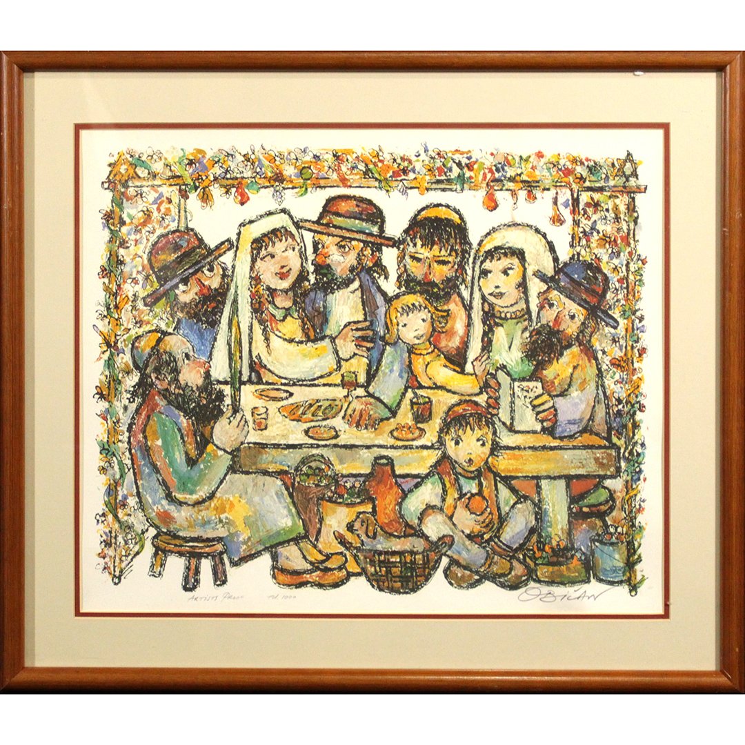 Jovan Obican  (1918 - 1986) Lithograph Family Feast, AP (1 of 6)