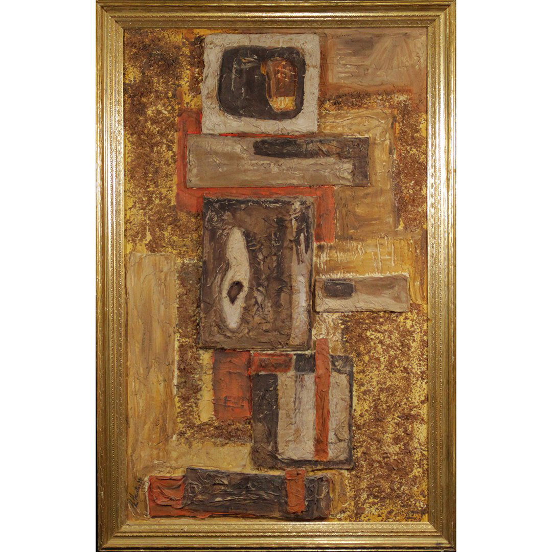 H. Hartsell, Mid-Century Modern Heavy Impasto Abstract (1 of 7)
