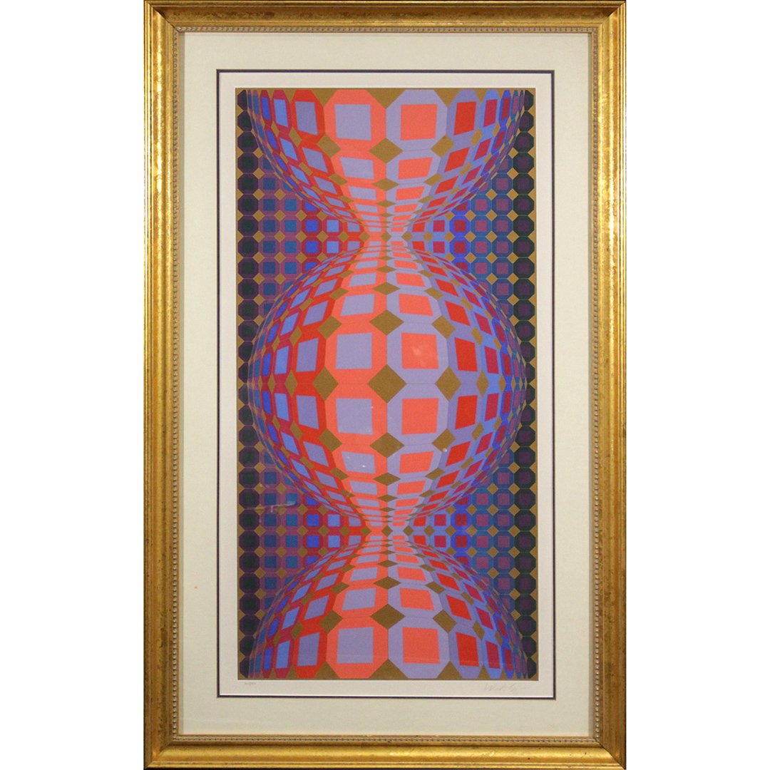 Victor Vasarely Signed 16-Color Serigraph "Kaaba II" (1 of 10)