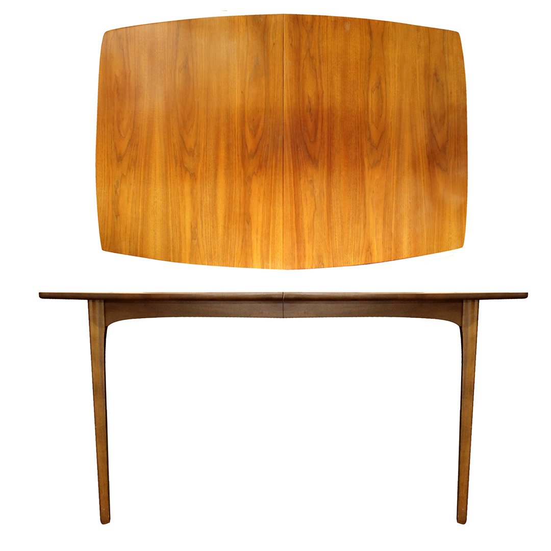 Mid-Century Modern Clean Walnut Dining Table,  2 Leaves (1 of 5)