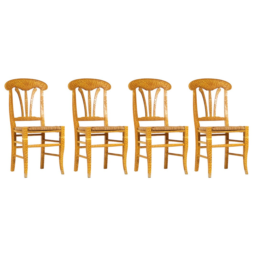 4 Contemporary Folk Art Sponge Decorated Dining Chairs (1 of 6)