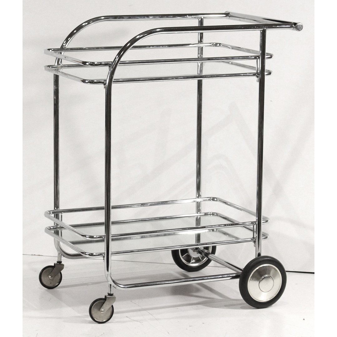 Modern Design Streamlined Chrome Bar Cart (1 of 7)