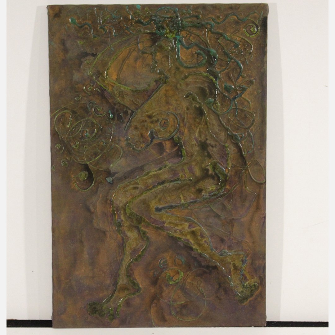 "Nymph" Davey Jane 1997 Abstract Painting: "Nymph" Davey Jane 1997 Abstract Acrylic Painting on canvas, abstracted nude. Signed and titled on verso. Size: 30 x 20"