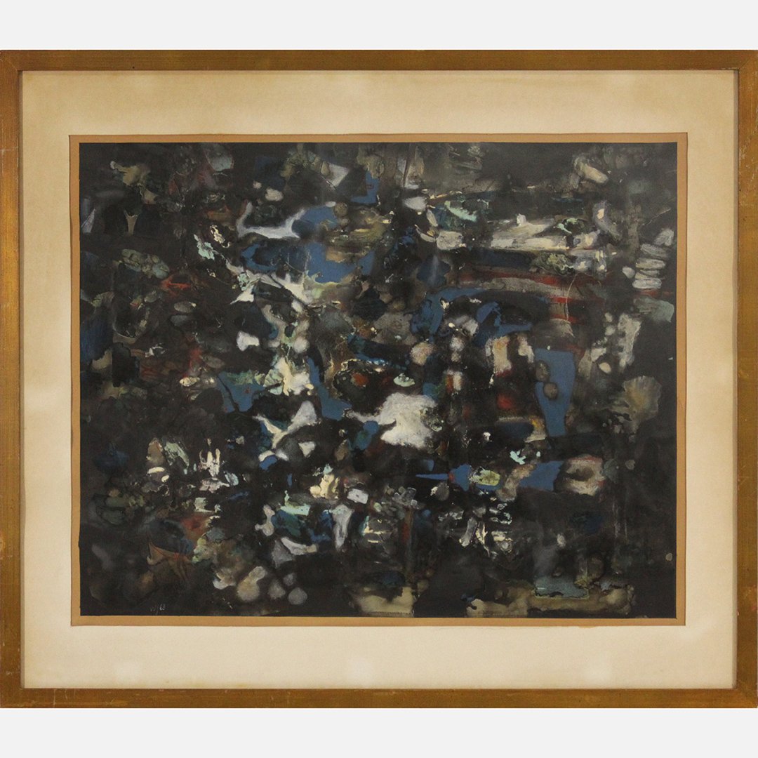 Walter Wojtyla 1963 Gouache Mid-Century Abstract (1 of 5)