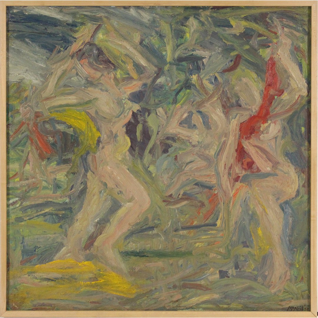 George Mc Neil 1957, Mid-Century Dancing Figures Oil/c (1 of 9)