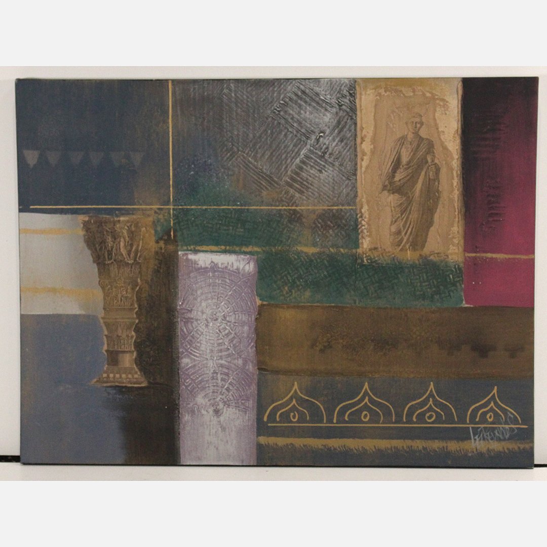 Lee Reynolds aka Lee Burr, Large Painting Mixed Media: Lee Reynolds aka Lee Burr, Large Abstract Painting Mixed Media on canvas. Well listed American Artist. Size: 30 x 40"