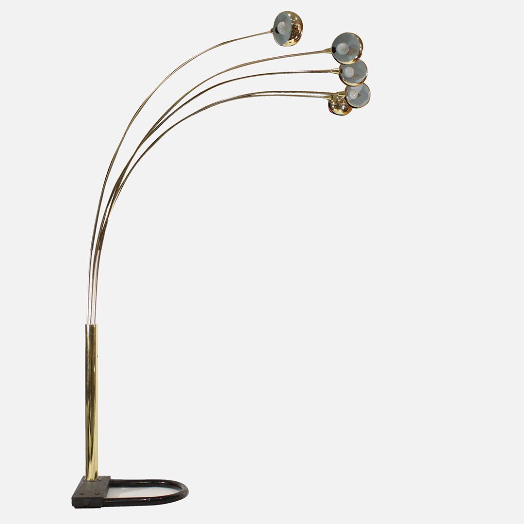 Modern Design Brass 5-Arm Arc Floor Lamp (1 of 5)