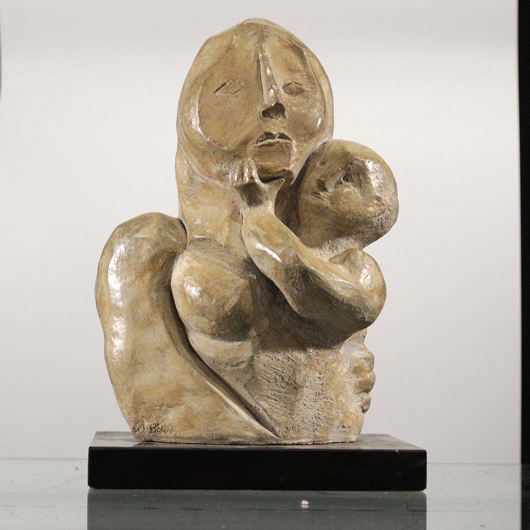 Mother and Child Composite Sculpture Signed (1 of 6)