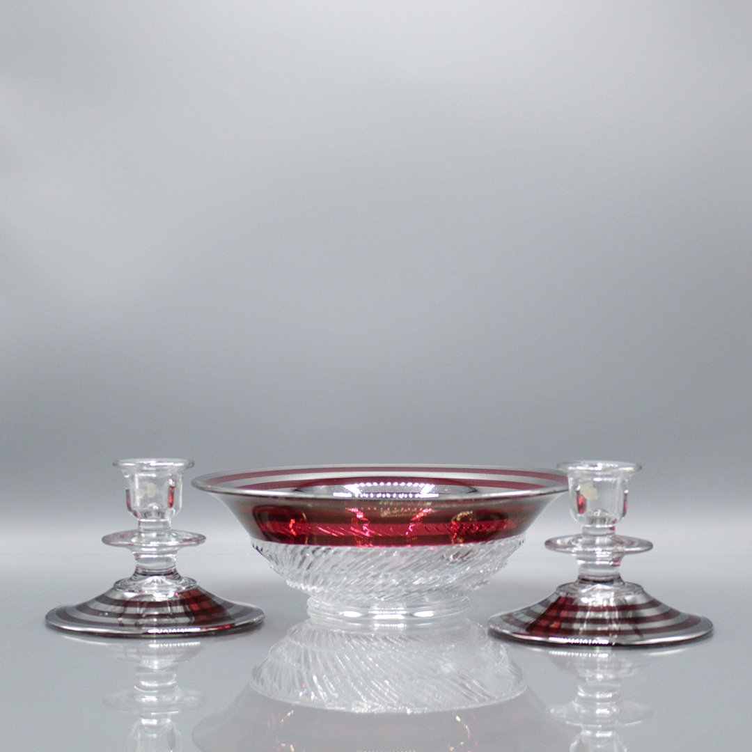Mid-Century Modern Silver Overlay Compote Set (1 of 6)