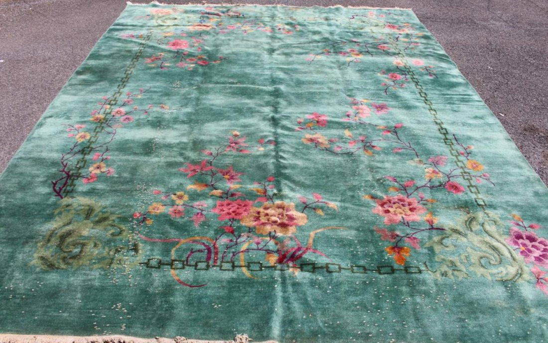 Circa 1930 Chinese Wool Hand Made Room Size Rug (1 of 8)