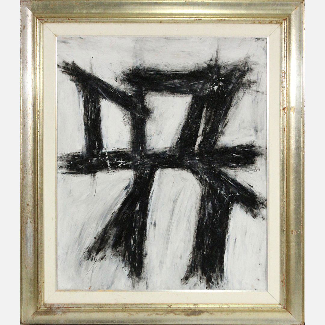 Franz Kline Style Of,  Mid Century Modern Abstract Oil. (1 of 3)