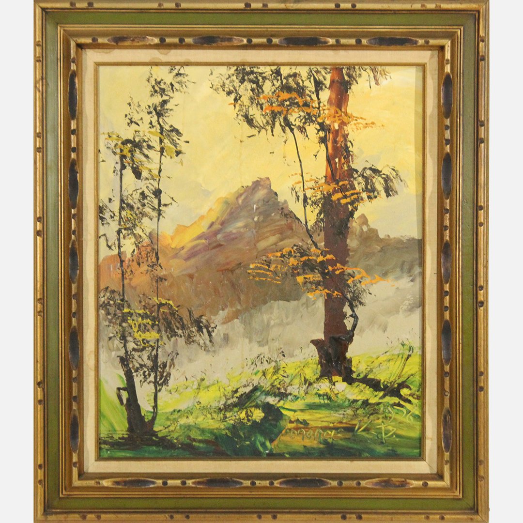 Morris Katz, Listed Jewish Amer. Artist, The Catskills: Morris Katz, Listed Jewish Amer. Artist, The Catskills. Signed and dated. Acrylic on board, original framing. Well Listed Artist. Size: 24 x 20 , outside of frame: 27.5 x 31.5 "