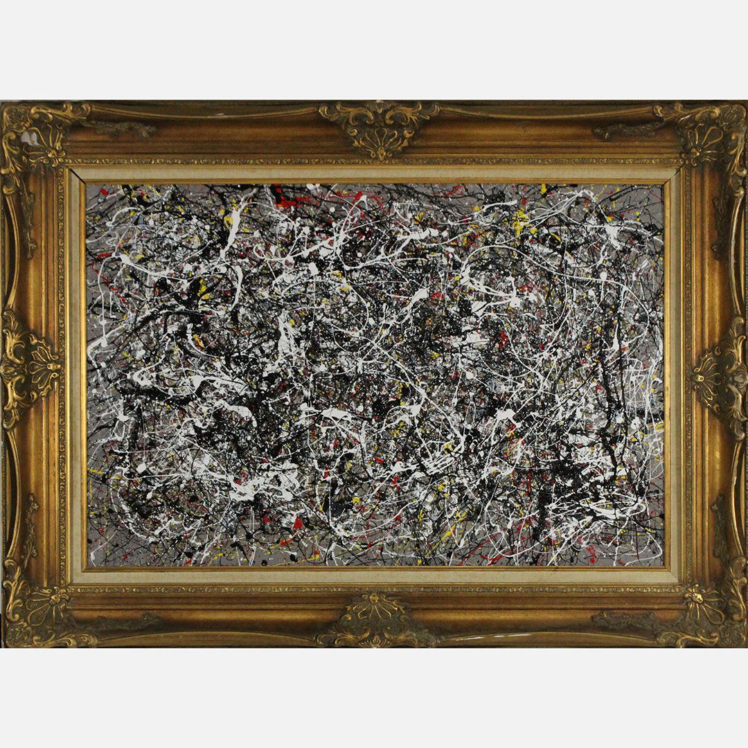 Jackson Pollock Style Mid-Century Mod Drip Art Painting (1 of 5)