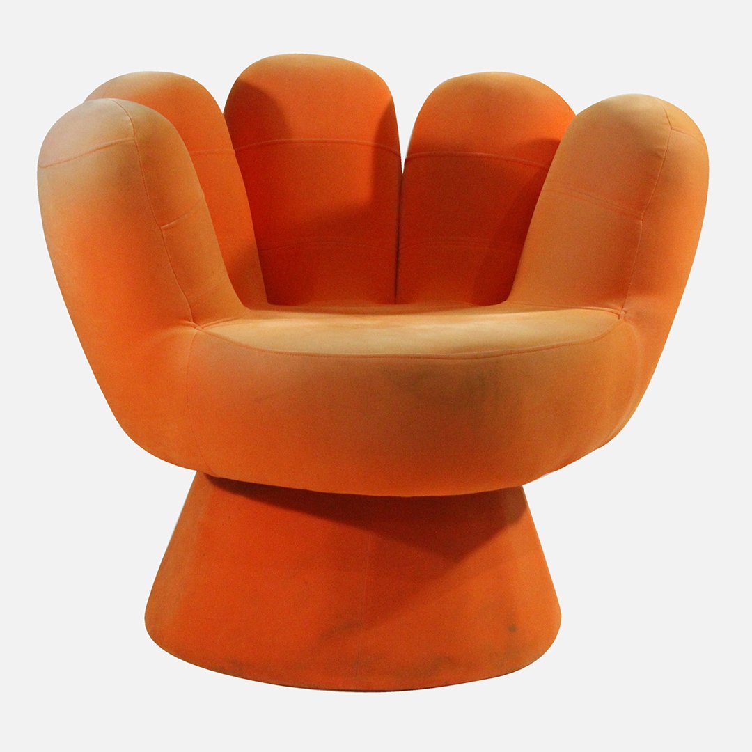 Italian Design Pop Art Fingers Chair - Orange Velour (1 of 5)