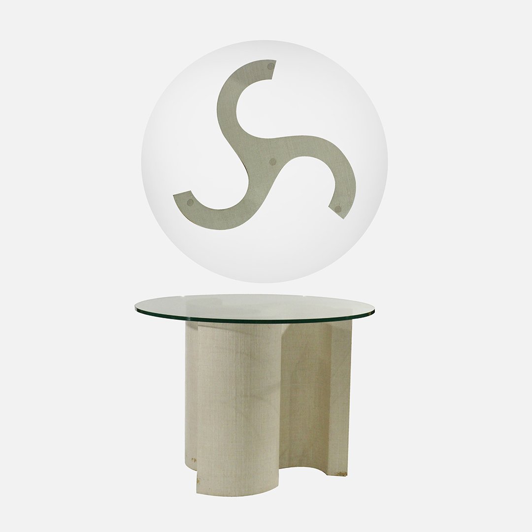 Karl Springer Style Pinwheel Occasional Table Glass Top (1 of 5)