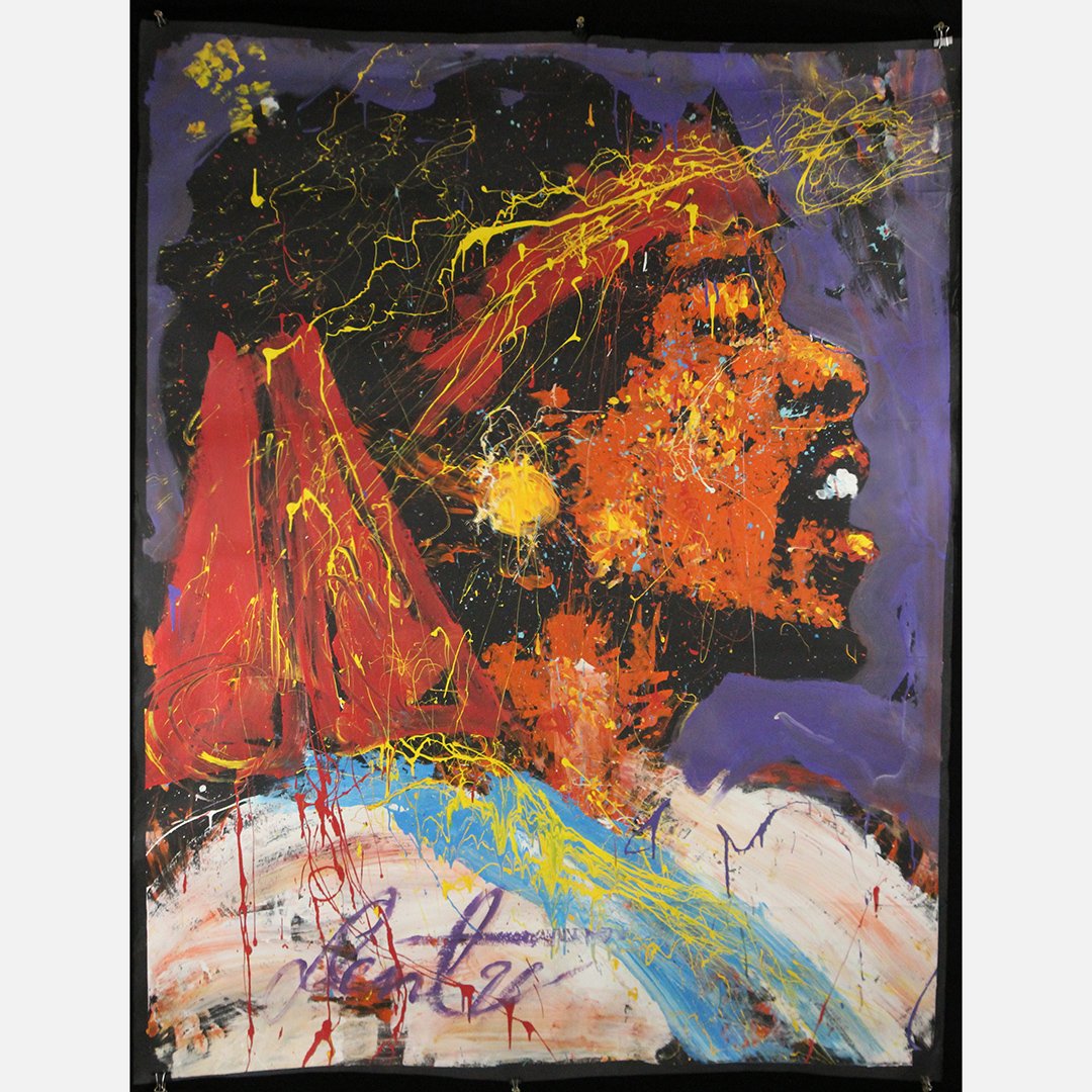 Denny Dent, Jimi Hendrix Portrait Oil Painting (1 of 5)