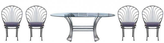 Arthur Umanoff, Mid-Century 7-Pc Metal Table & 6 Chairs (1 of 7)