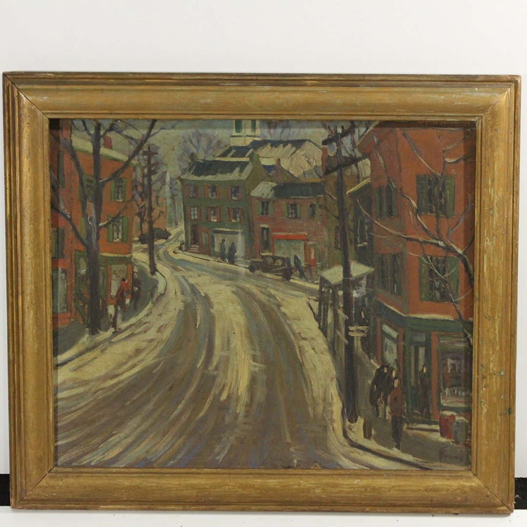 Bernard Gussow, Oil/c Urban City Life Street Scene (1 of 5)