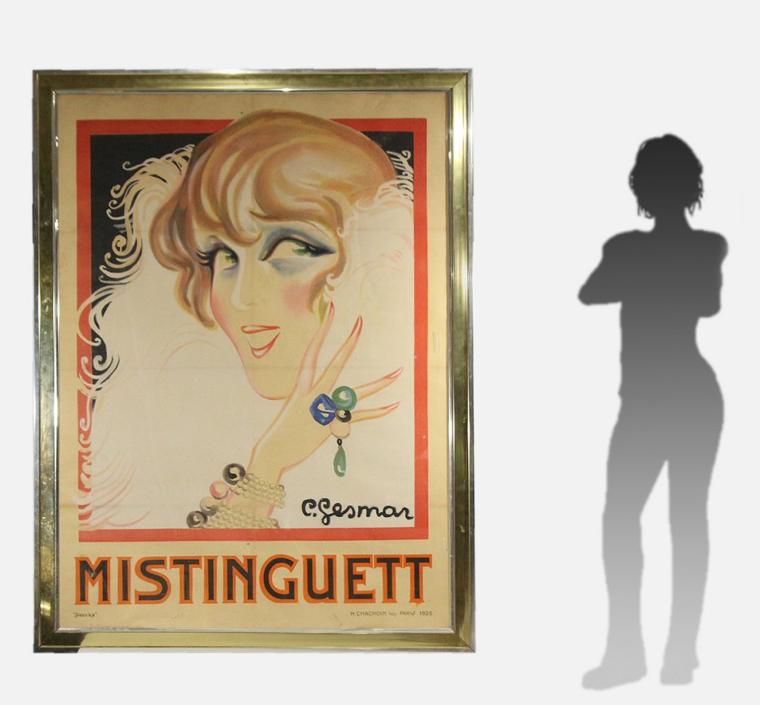 1925 Original Linen Backed Mistinguett Poster (1 of 7)