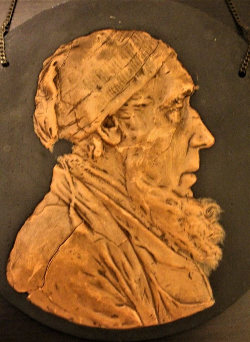 19th. C. Terra Cotta Portrait Sculpture on Round Slate (1 of 4)