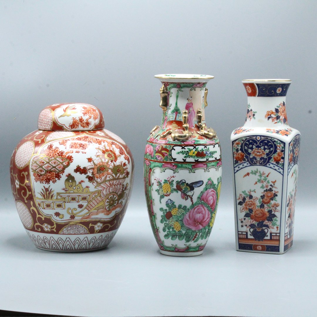 Three [3] Assorted Porcelain Asian Oriental Vases (1 of 7)