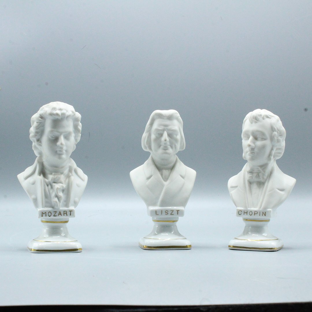 Three [3] White Porcelain Classical Composer Busts (1 of 7)