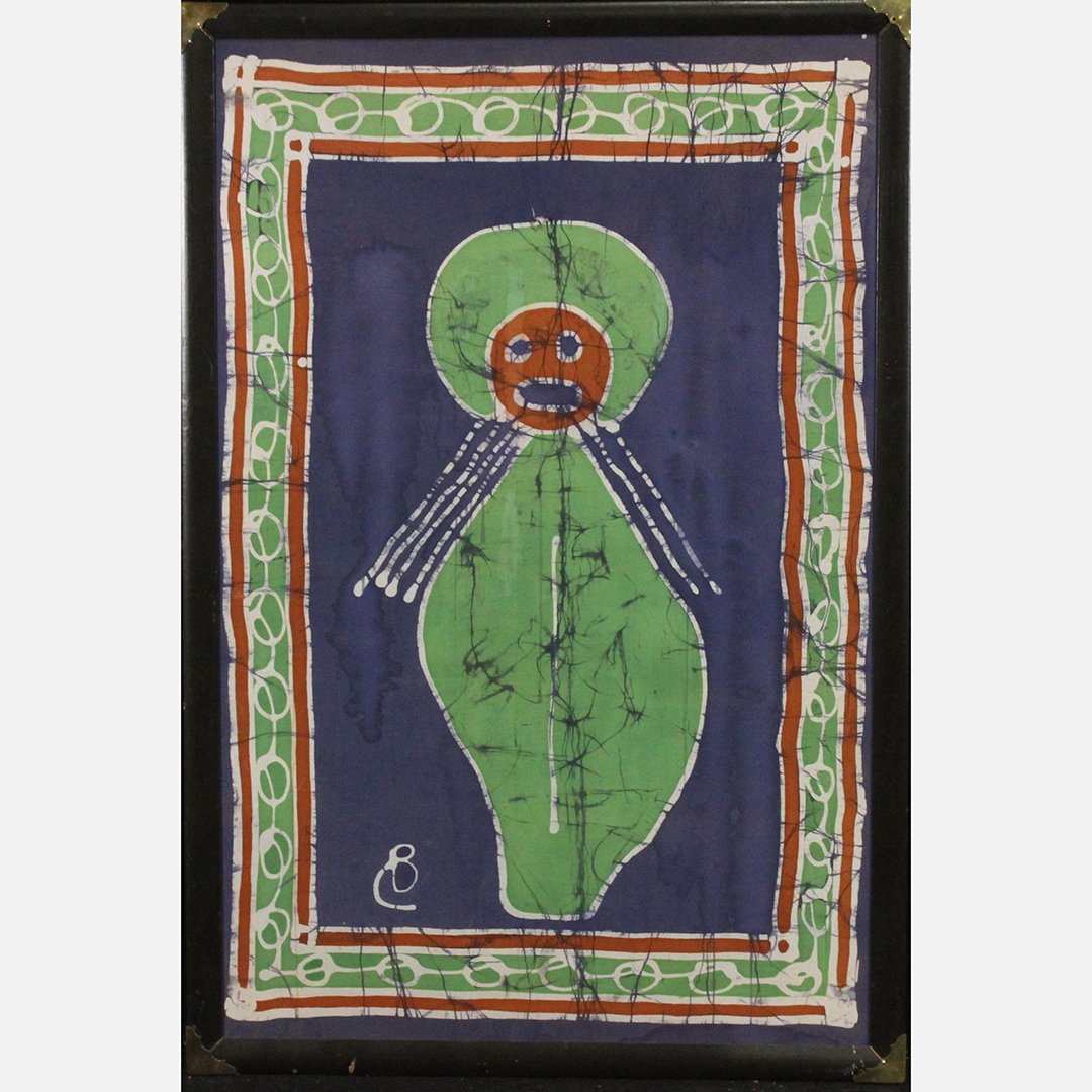 CB, Mid-Century Modern Silkscreen on Fabric Figure (1 of 4)