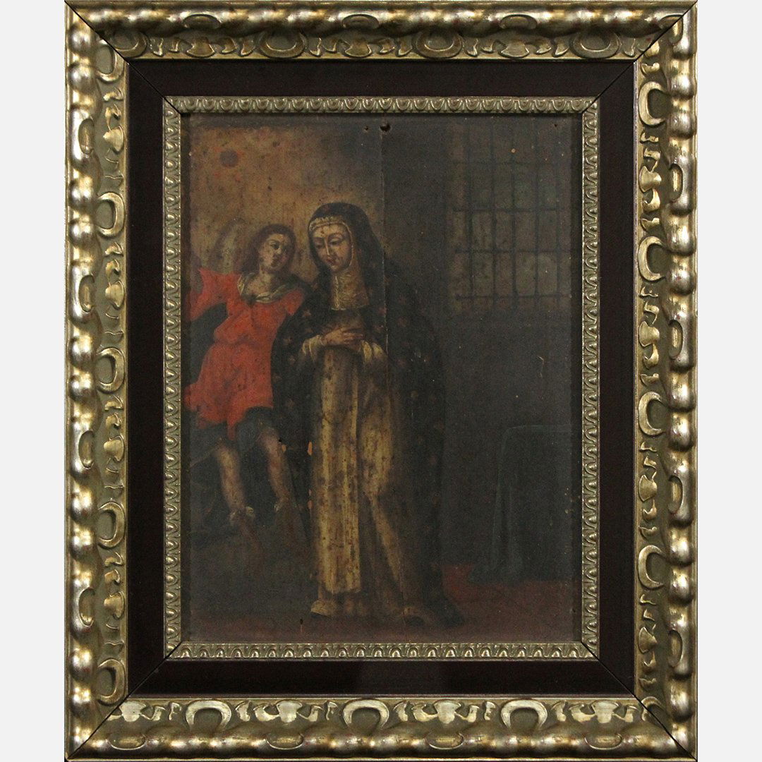 Antique 16th - 17th Century Religious Oil on Wood Panel (1 of 5)