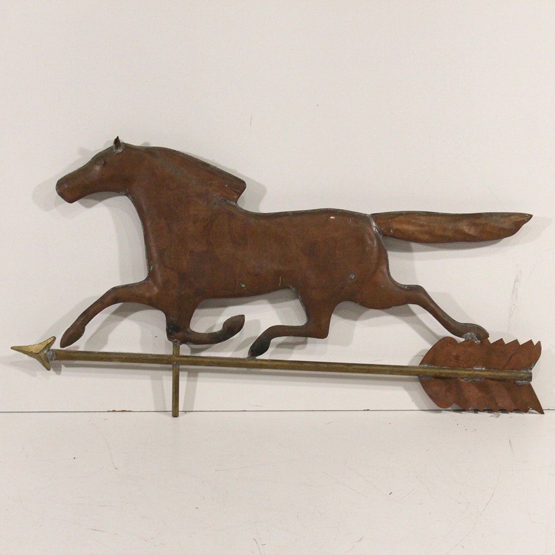 20th C. Copper Full Bodied Running Horse Weather Vane (1 of 7)