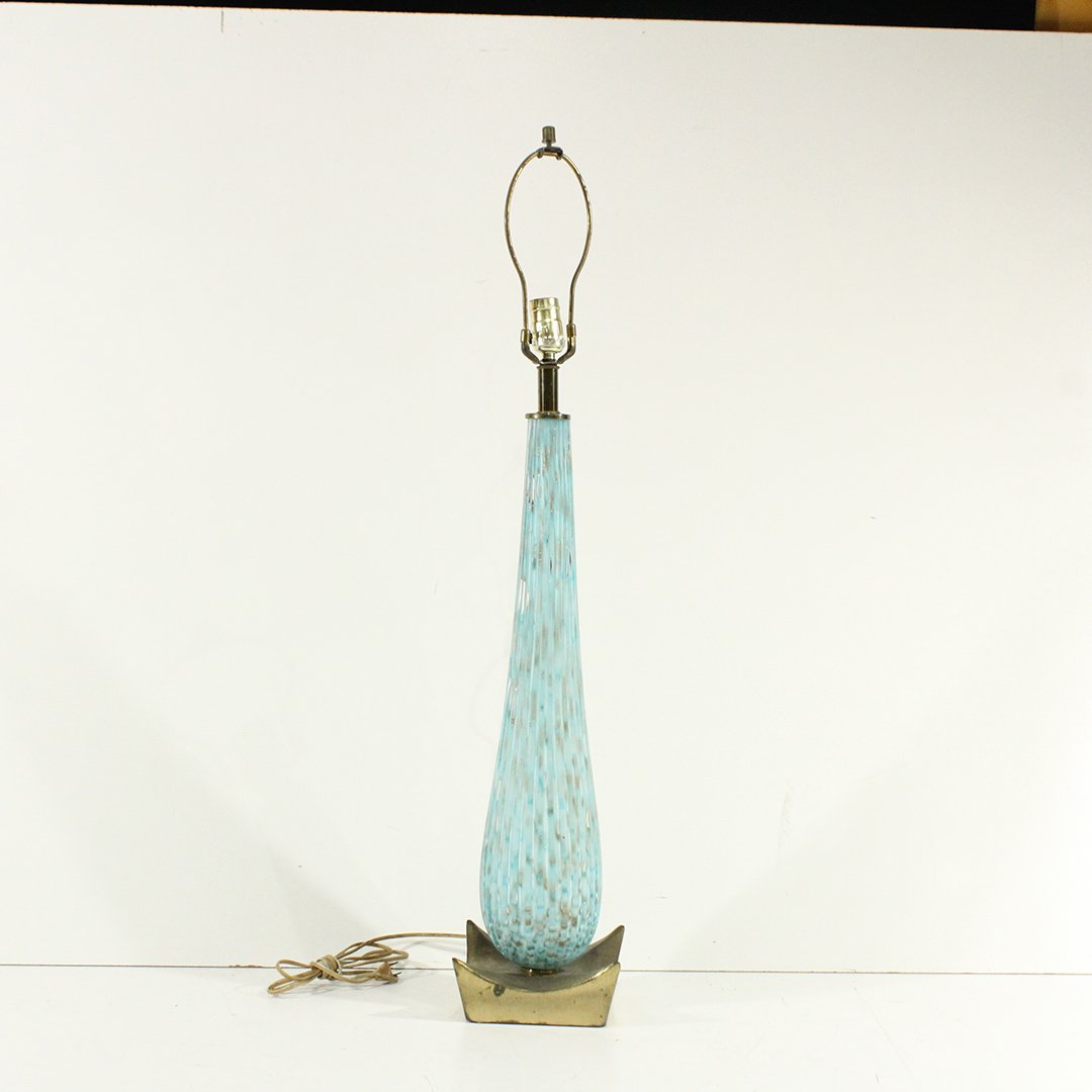 Mid-Century Modern Tall Vintage Murano Glass Table Lamp (1 of 4)