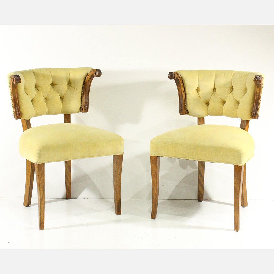 Two [2] Mid-Century Hollywood Regency Parlor Chairs (1 of 8)
