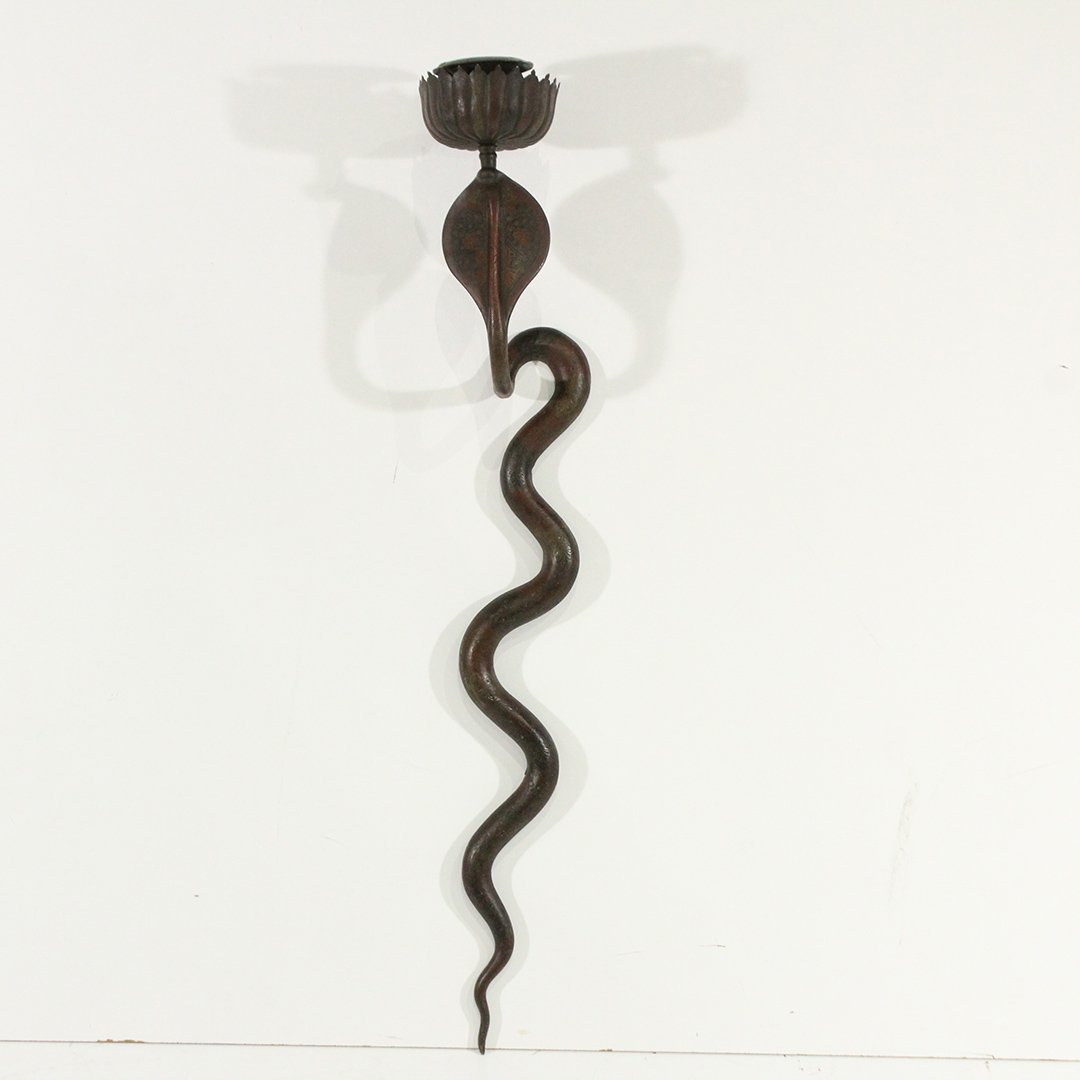 Vintage Brass Snake Wall Hanging Serpent Candlestick (1 of 8)