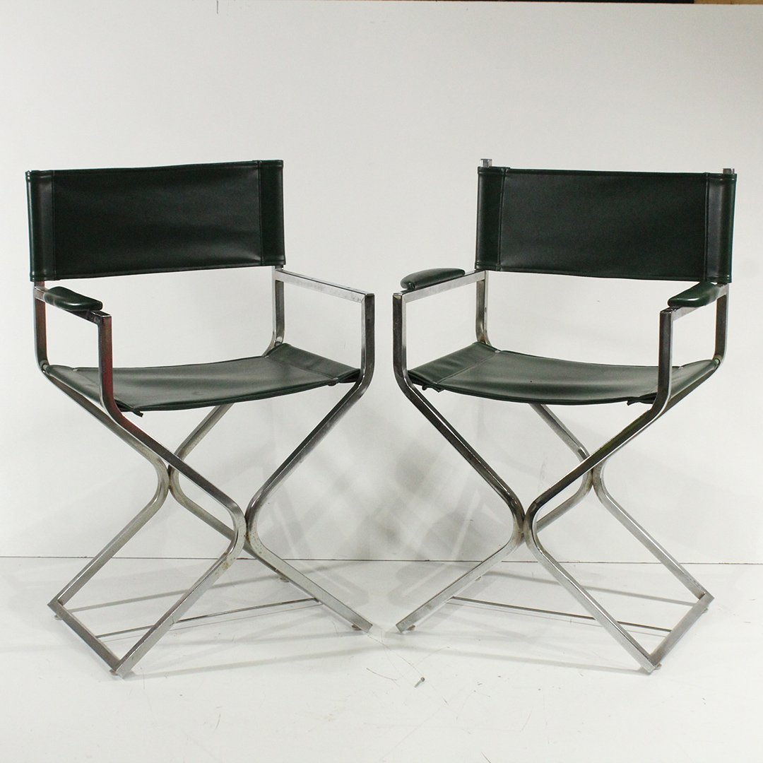 Two [2] Mid-Century Modern Chrome Directors Chairs (1 of 5)