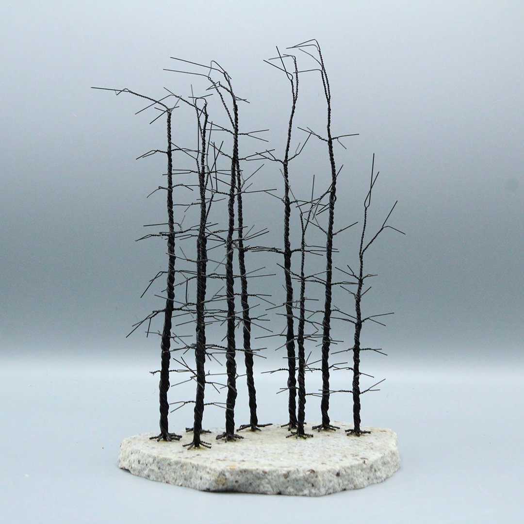 Golomb, Mid Century Modern Trees Sculpture, Marble Base (1 of 5)