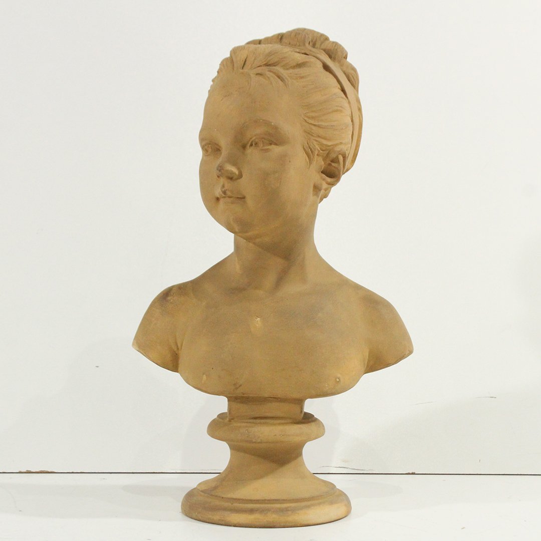 1930 Terracotta Bust Louise Brogniart after Jean Houdon (1 of 5)