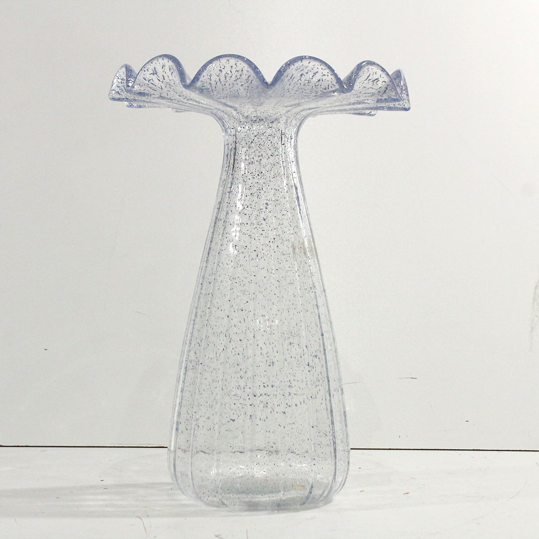 Mid-Century Modern Italian Art Glass Vase Fluted Top (1 of 4)