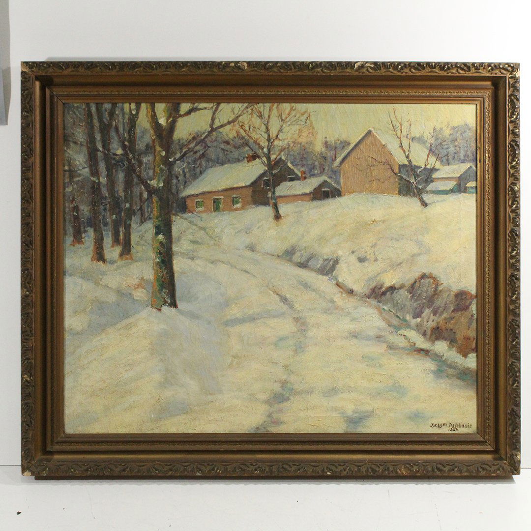 Dr. Wm. Palchanis 1922, Winter Landscape Farm Oil/c (1 of 7)