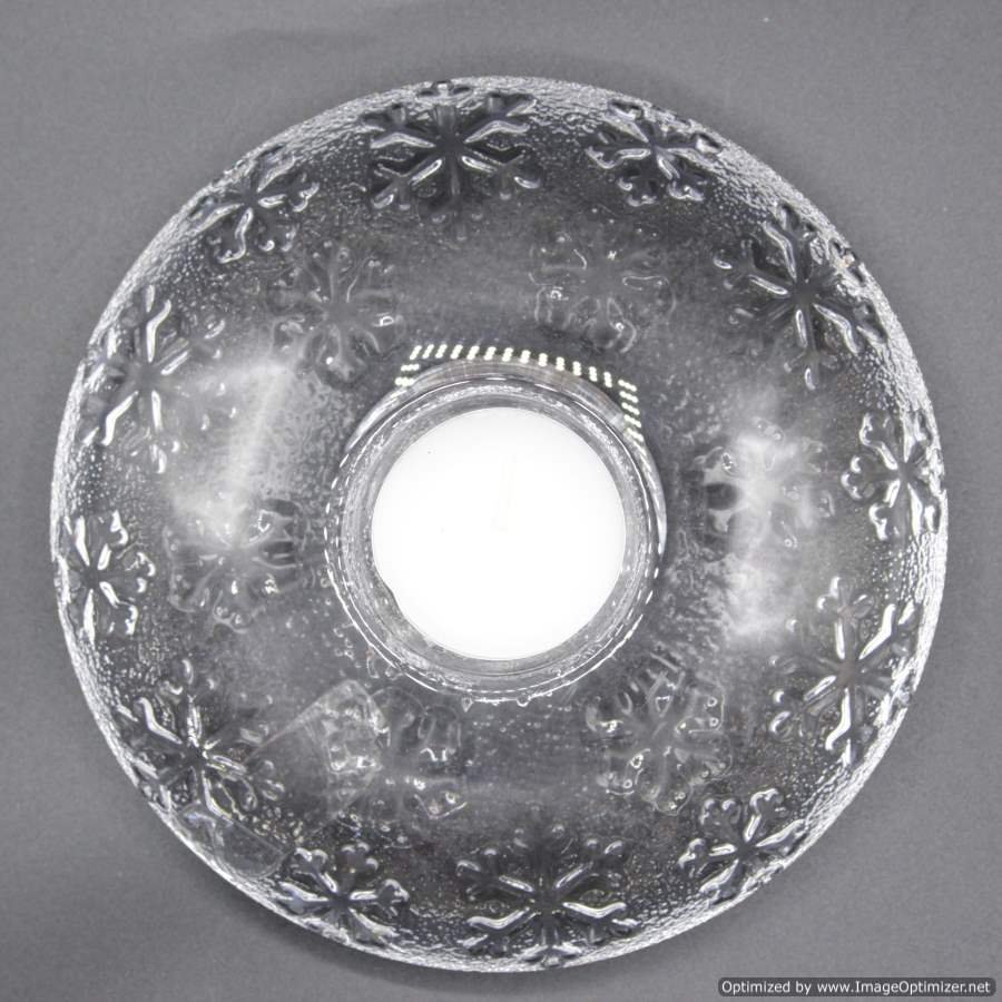Orrefors Sweden Glass Candle Holder Signed and Label: Orrefors Sweden Glass Candle Holder Signed and label. Size: 2.25 in. height, 6 in. wide.