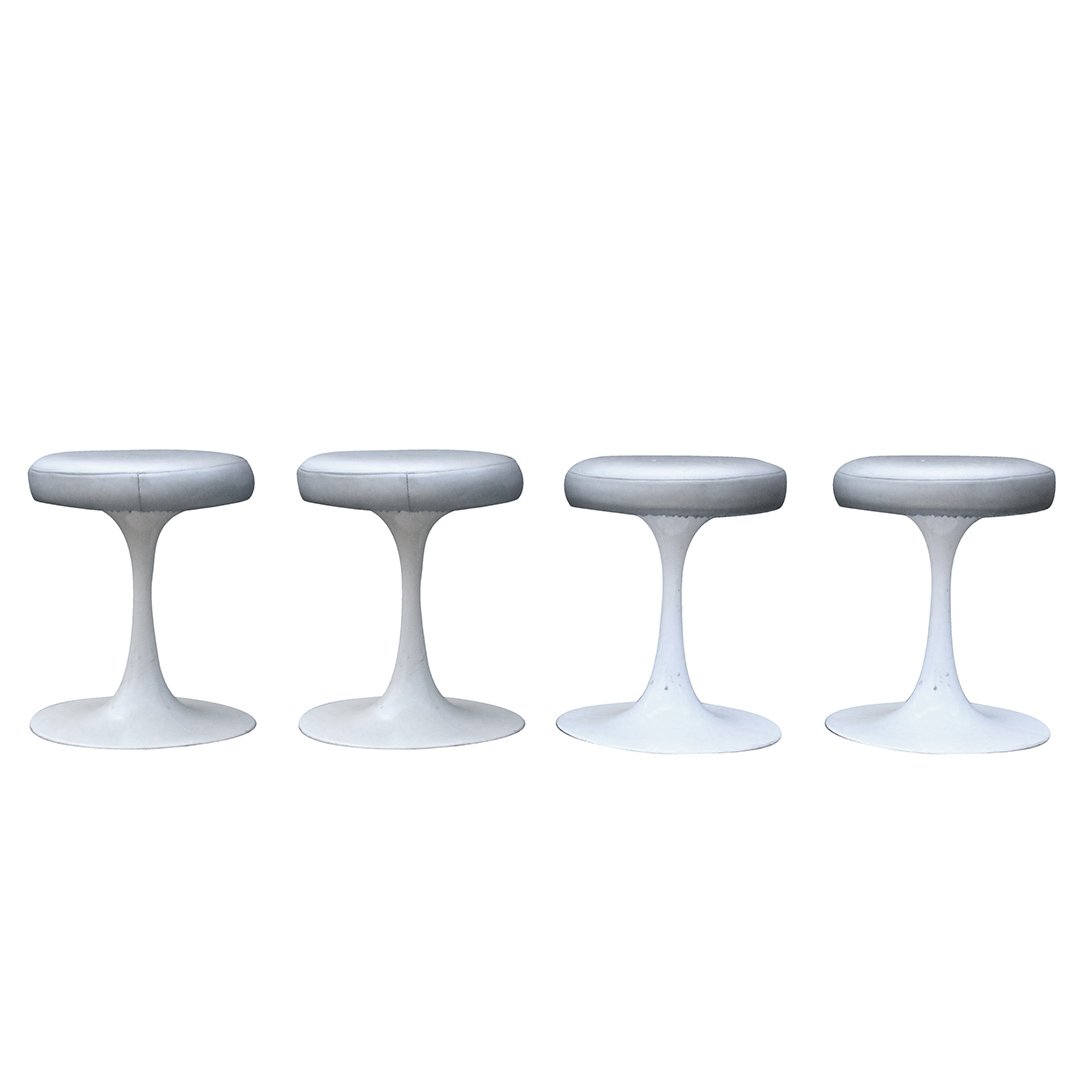 Set 4 BREVETE CRE ROSSI Tulip Stools. Metal tulip (1 of 8)