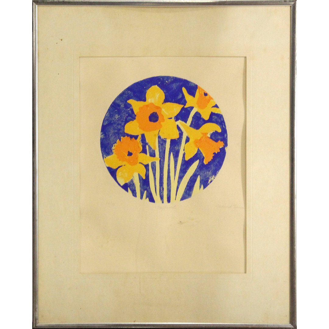 Frederick Terna, Mid-Century Lithograph "Daffodils" (1 of 8)
