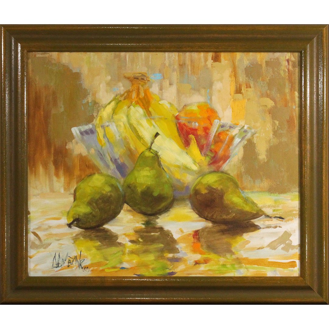 20th. C Oil on Canvas Modernism Still Life, Pears (1 of 7)
