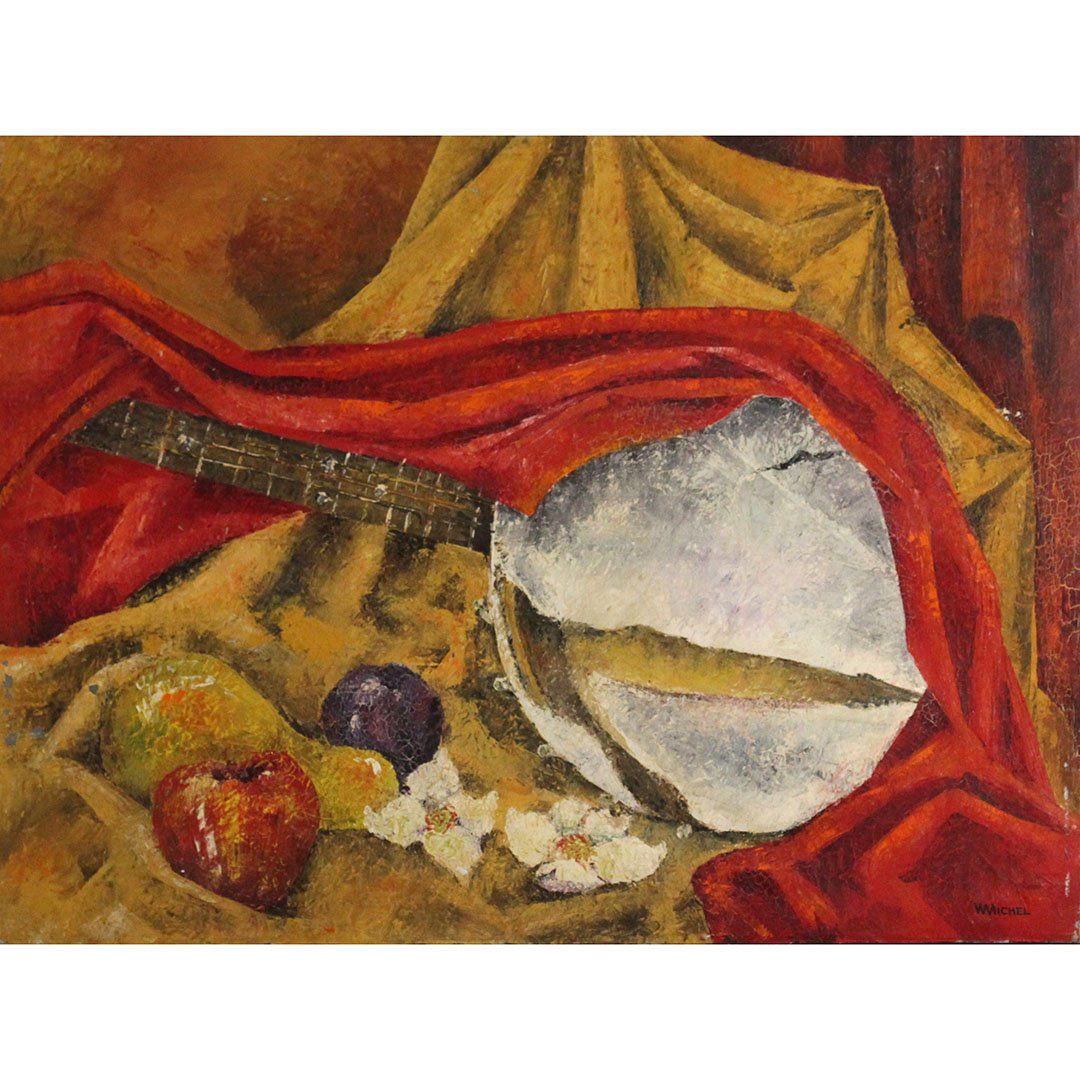 Wm Michel; Mid-Century Oil/c Banjo, Fruit Still Life (1 of 7)